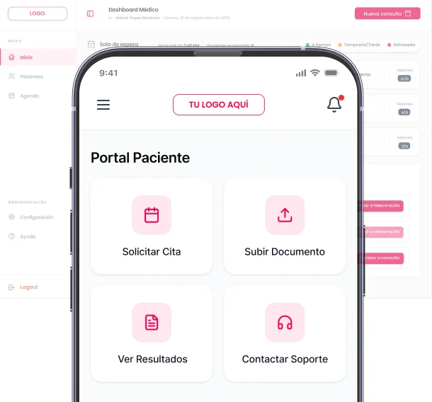 Portal para sus pacientes customizado con su marca