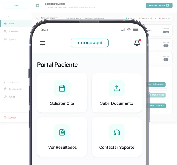 Portal para sus pacientes customizado con su marca