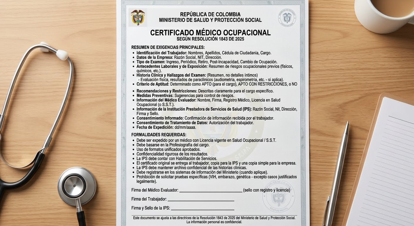 Blog | Certificado Médico Ocupacional: Qué Exige la Resolución 1843 de 2025 (Guía 2026)