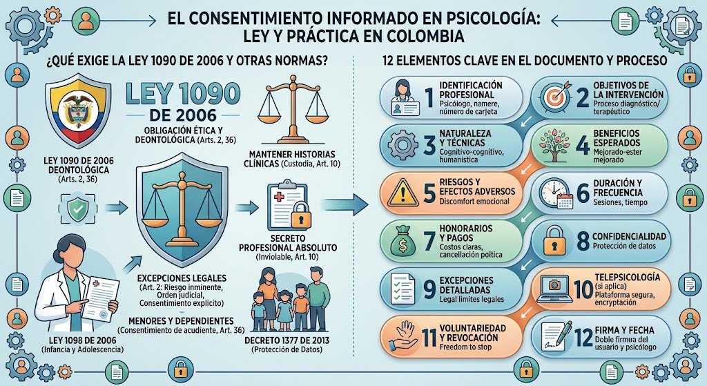 Blog | Consentimiento Informado en Psicología: Qué Exige la Ley 1090 y 12 Elementos Clave